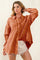 BiBi Raw Edge Detailed Mineral Washed Loose Fit Shirt