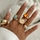 5-Piece 18K Gold-Plated Acrylic Stainless Steel Ring