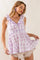 BiBi Ruffled Neckline Sleeveless Check Plaid Peplum Top